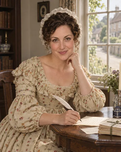 Your photo painted as Jane Austen writing at Chawton
