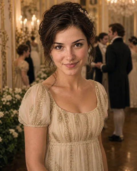 Elizabeth Bennet, second of the Bennet sisters, Regency portrait at the Netherfield ball