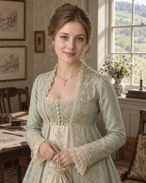 Regency portrait as Elinor Dashwood, Barton Cottage
