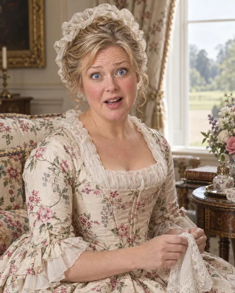 Mrs Bennet portrait at Longbourn, Her Poor Nerves